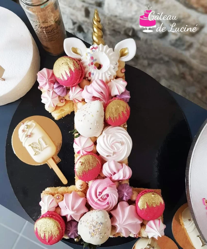 Number Cake à Dijon, gâteau 1an, création de gâteau d'anniversaire personnalisé.