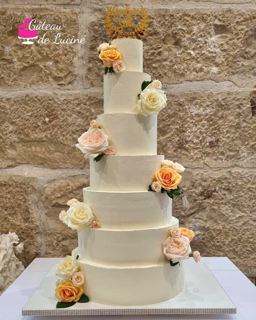 Gâteau de mariage Dijon : un magnifique wedding cake de 7 étages